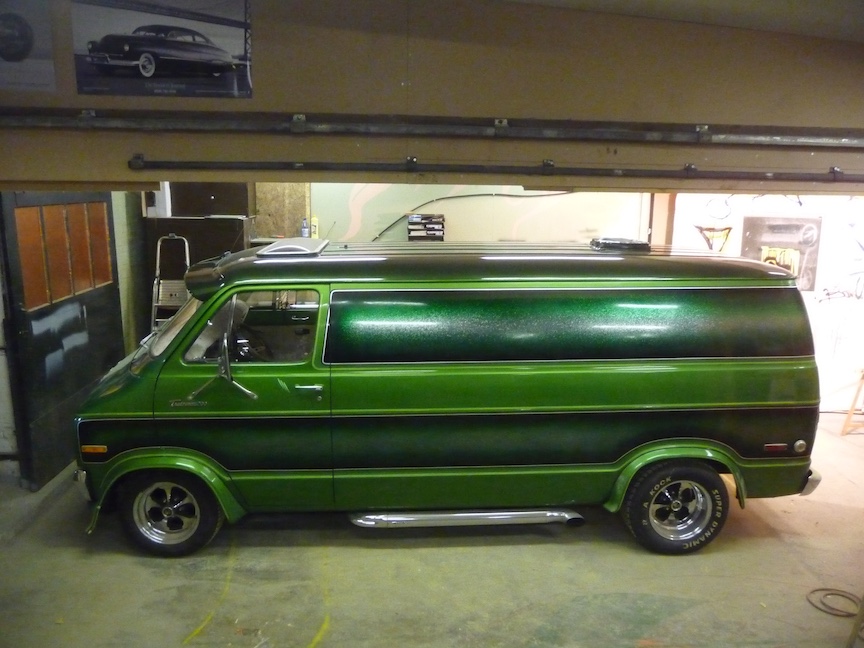 KustomBart Special Paint History - Dodge Van "Green Machine"